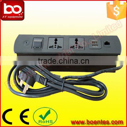 Headboard/Desktop/Partition Mount Power Socket with USB Charger for Office Electrical Plugs