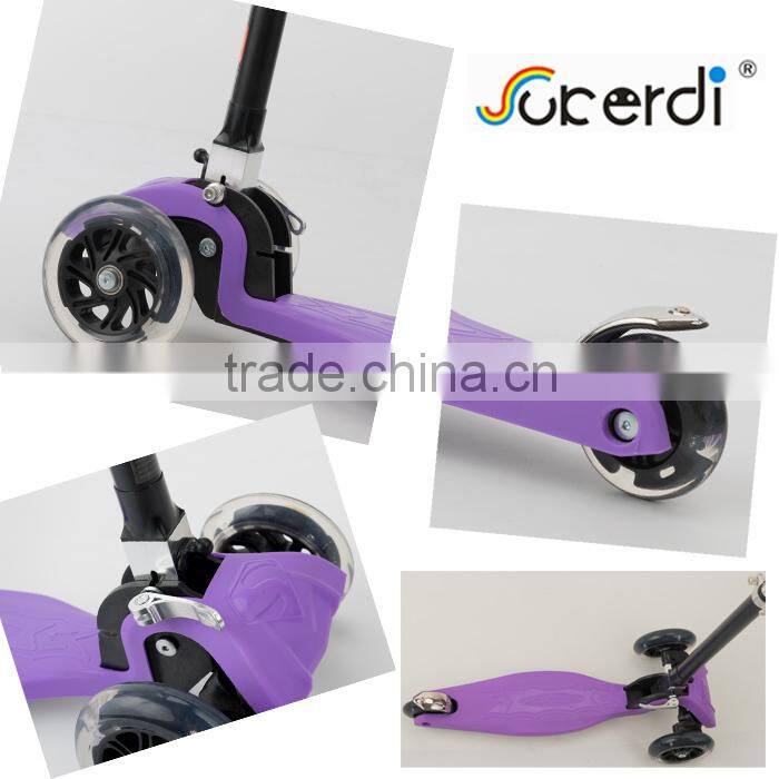 2015 new CE EN71 mini maxi folding 120/80mm 3 PU wheel children scooter