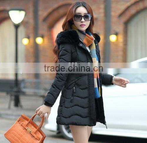 2015 High Quality Factory Selling Fur Collar Coat Fashion Keep Warm Newest Beautiful Ladies Fur Coat