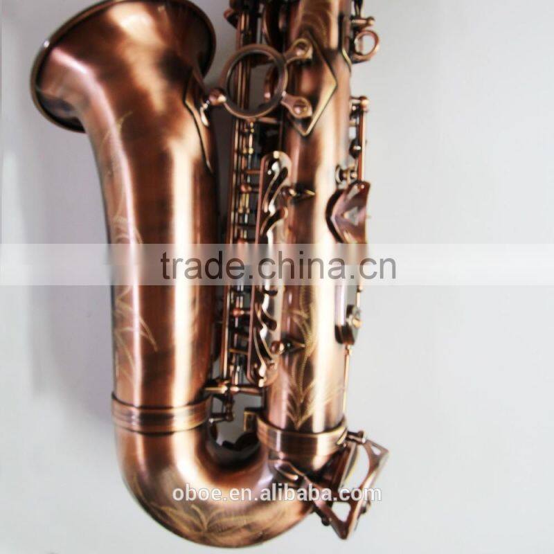Professional woodwind musical instrument alto saxophone with antique surface finish wholesale
