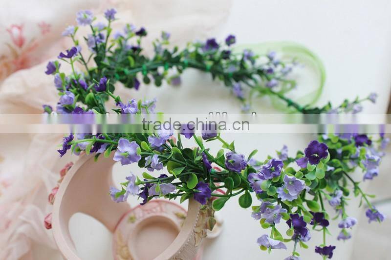 Artificial plum blossom Flower Bridal Hair Accessory Head Wreath Garland For Wedding Prom Party And Christmas Decoration