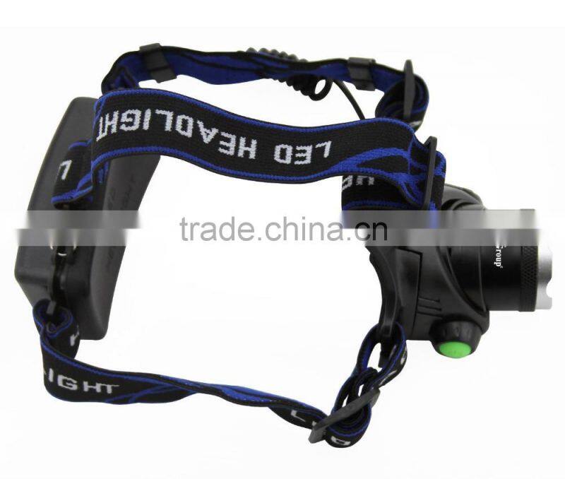 Sidiou Group 1800Lm XM-L T6 10W Focus LED Headlamp Light with 2 X 3.7V 3000mAh 18650 Rechargeable Battery and Battery Charger