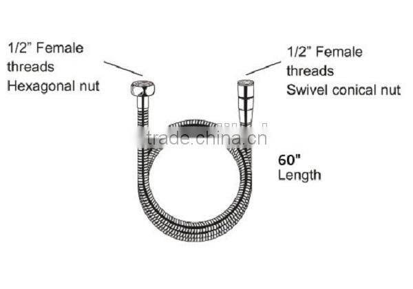 Stainless Steel Double Locked Hose,Flexible Shower Hose,Red Ancient Bronze SS Hose