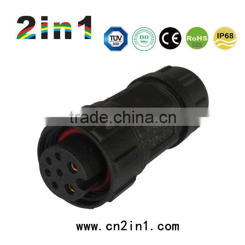 SQ19-2+5P IP68 Soldering Electric Cable Wire Waterproof Connector