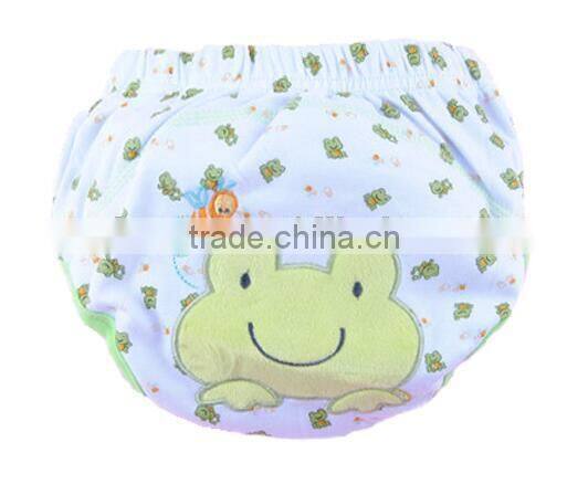 3 layer baby cloth nappy, cute monkey baby diaper, reusable baby nappy, cartoon embroidered training baby cloth nappy,