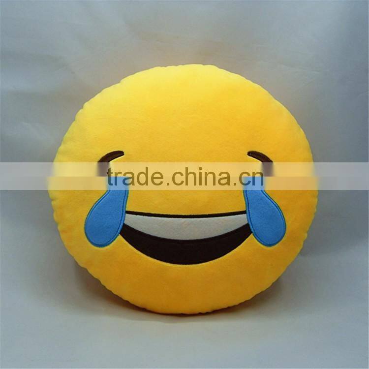 Home office car decorative pillow custom emoji stuffed plush soft toy round pillow for sale
