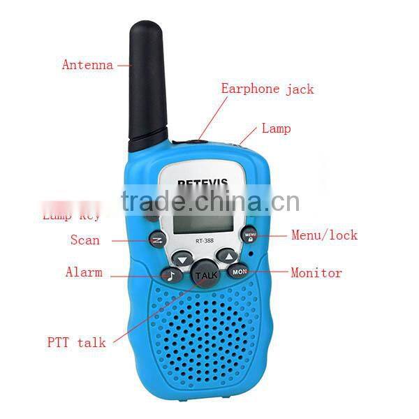 Retevis RT-388 ONE pair New Sky Blue UHF462.5625-467.7250MHz LCD Display Flashlight VOX walkie talkie for children