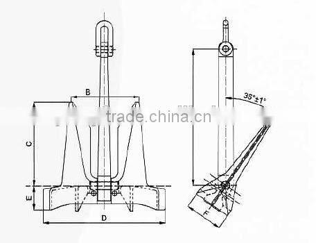 Marine Anchor Types AC-14 HHP Anchor