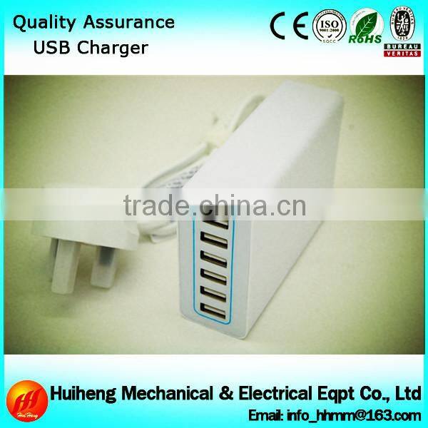 US/EU Plug 6 Port 10A USB Charger Station With Certificate