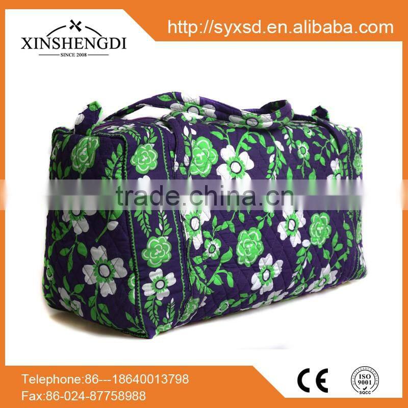 2016 hot trendy folding girl small quilted cotton foldable beach bag