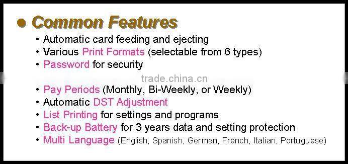 Time Recorder QR-395 using paper card for punching clock