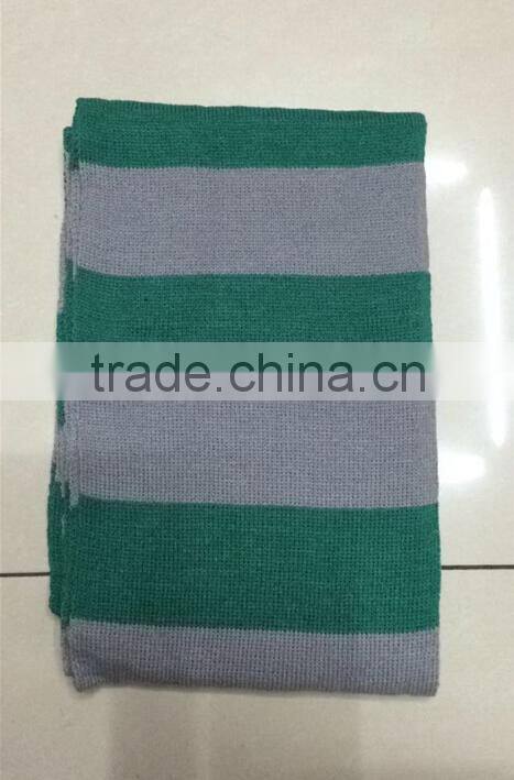 2015 wholesale knitted green and grey scarf