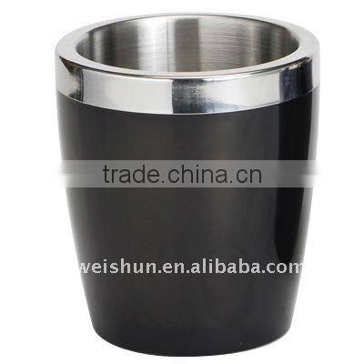 colorful round double -wall stainless steel ice bucket