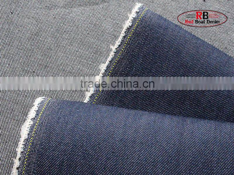 Factory Stock Lot Indigo Slub 72%Cotton Denim Fabric