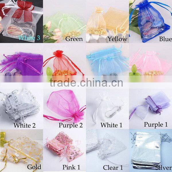 Customized best selling tissue organza draw string gift pouch