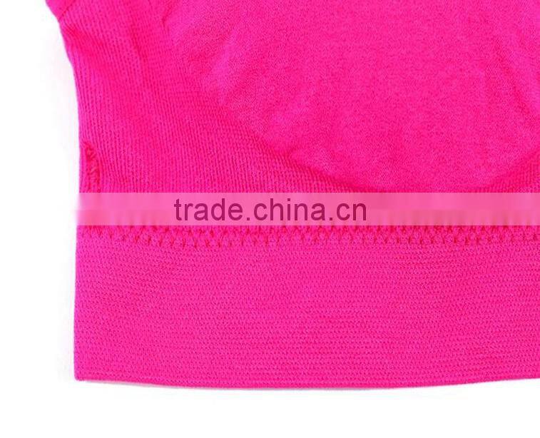 Summer Style Women Stretch Athletic Vest Gym Fitness Sports Bra No Rims Full Cup Padded Bras Colorful Plus Size Tops