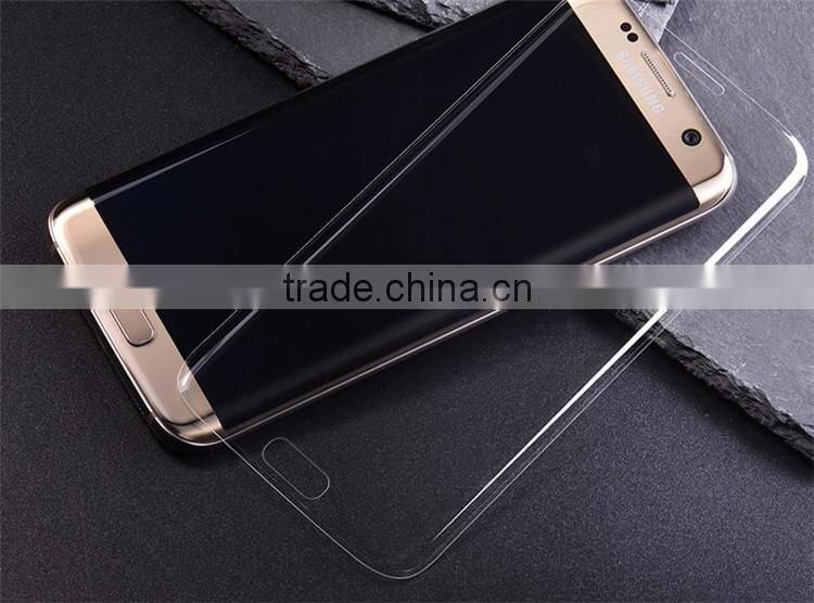 Top 10 !!!! 2016 Transparent Full Cover HD Clear Janpan AGC Tempered Glass Screen Protector for Samsung S7 Edge