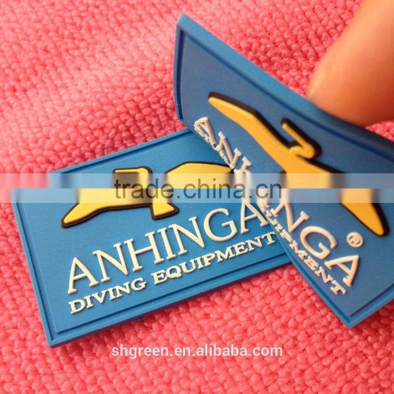 Customized diving uniform rubber patch,clothes PVC rubber label