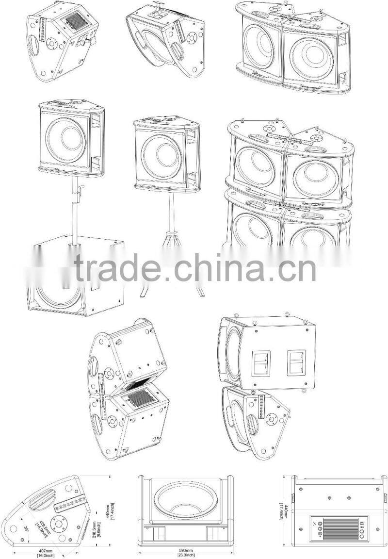CM-15P powavesound active speaker 15 inch coaxial speaker active monitor speaker