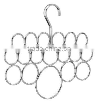 Axis Scarf Hanger, No Snag Storage for Scarves, Ties, Belts, Shawls, Pashminas, Accessories - 18 Loops, Chrome