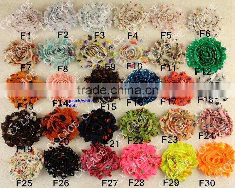 High Quality Shabby Chiffon Flowers for Kids Hair Accessories