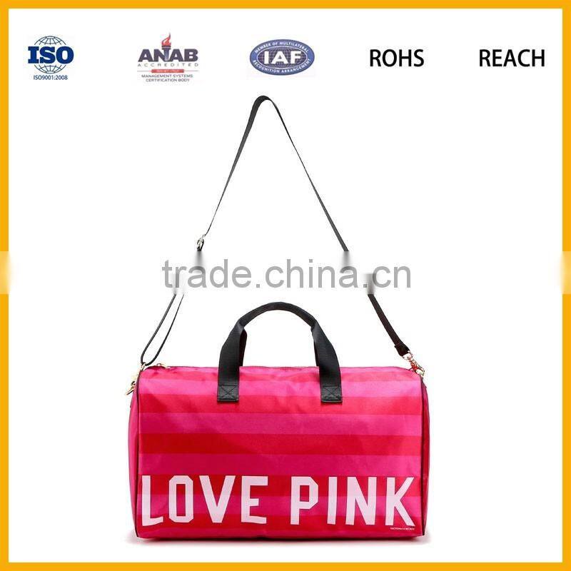 Best Lovely pink color handbag travel shouder messenger bag with handle