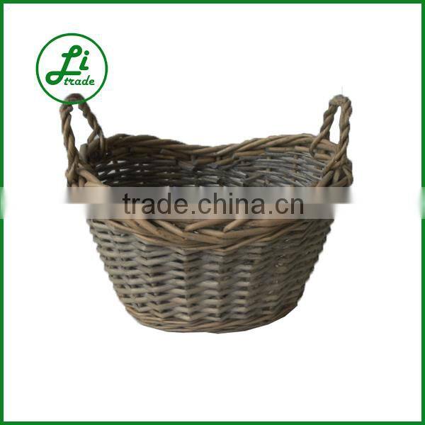 rustic willow woven planter basket