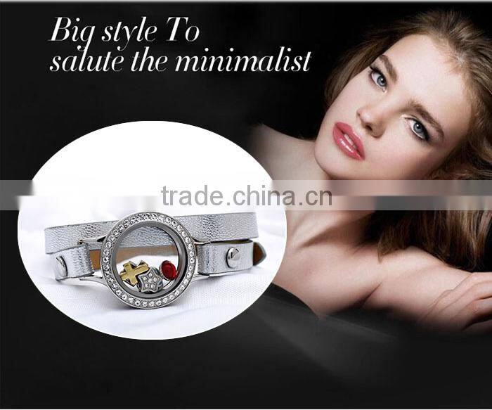 2016 Hot Sale Infinity Cheap Custom Diy Jewelry Locket Leather Bracelet