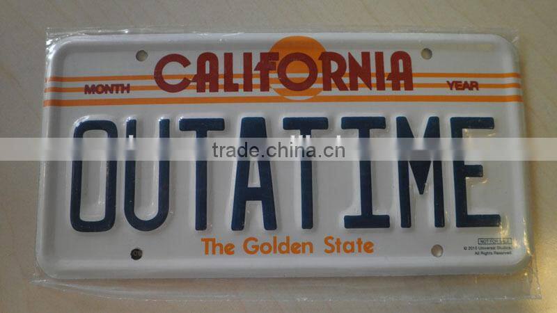 metal license embossed sign board