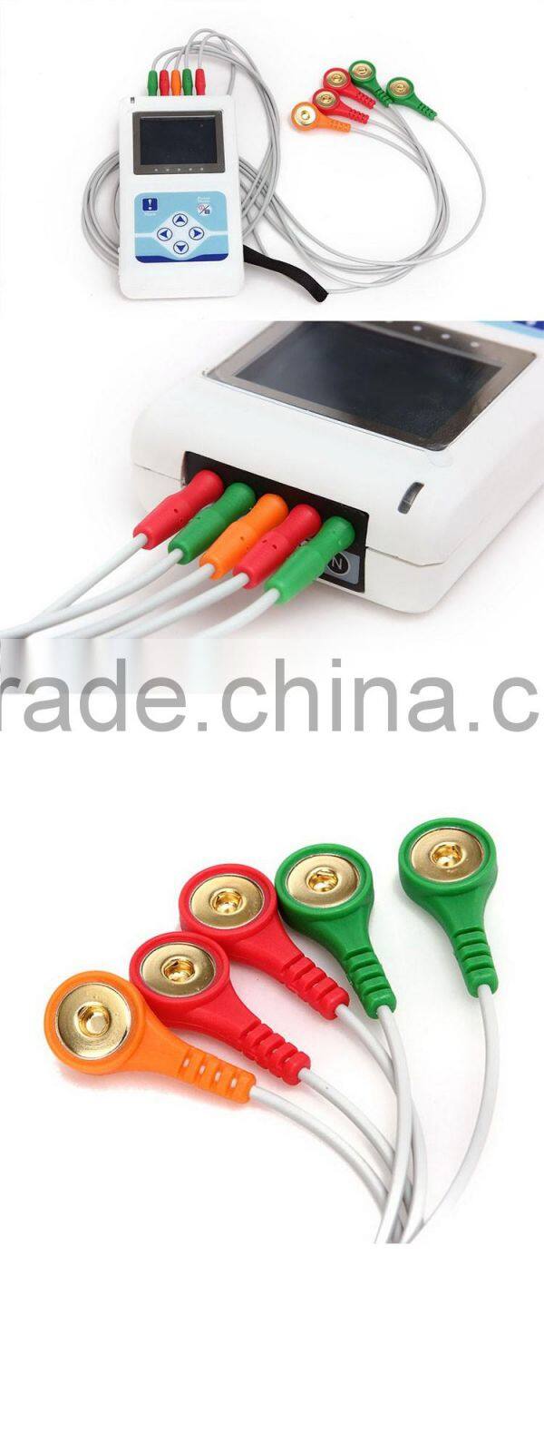 OEM 3-lead Color LCD Holter 24-hours recorder System ecg holter monitor with Software-Cardioscope