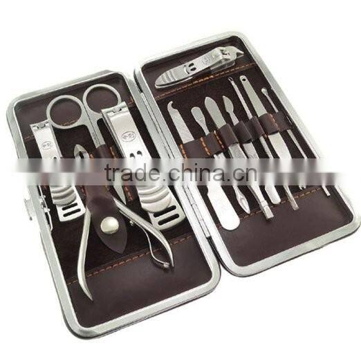 Bonvatt 12pcs Manicure Set Tools Stainless Steel Pruning Care Set mens manicure set