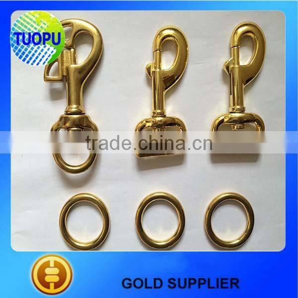 brass small swivel snap hook ,brass snap hook with key ring,brass d ring swivel snap hook