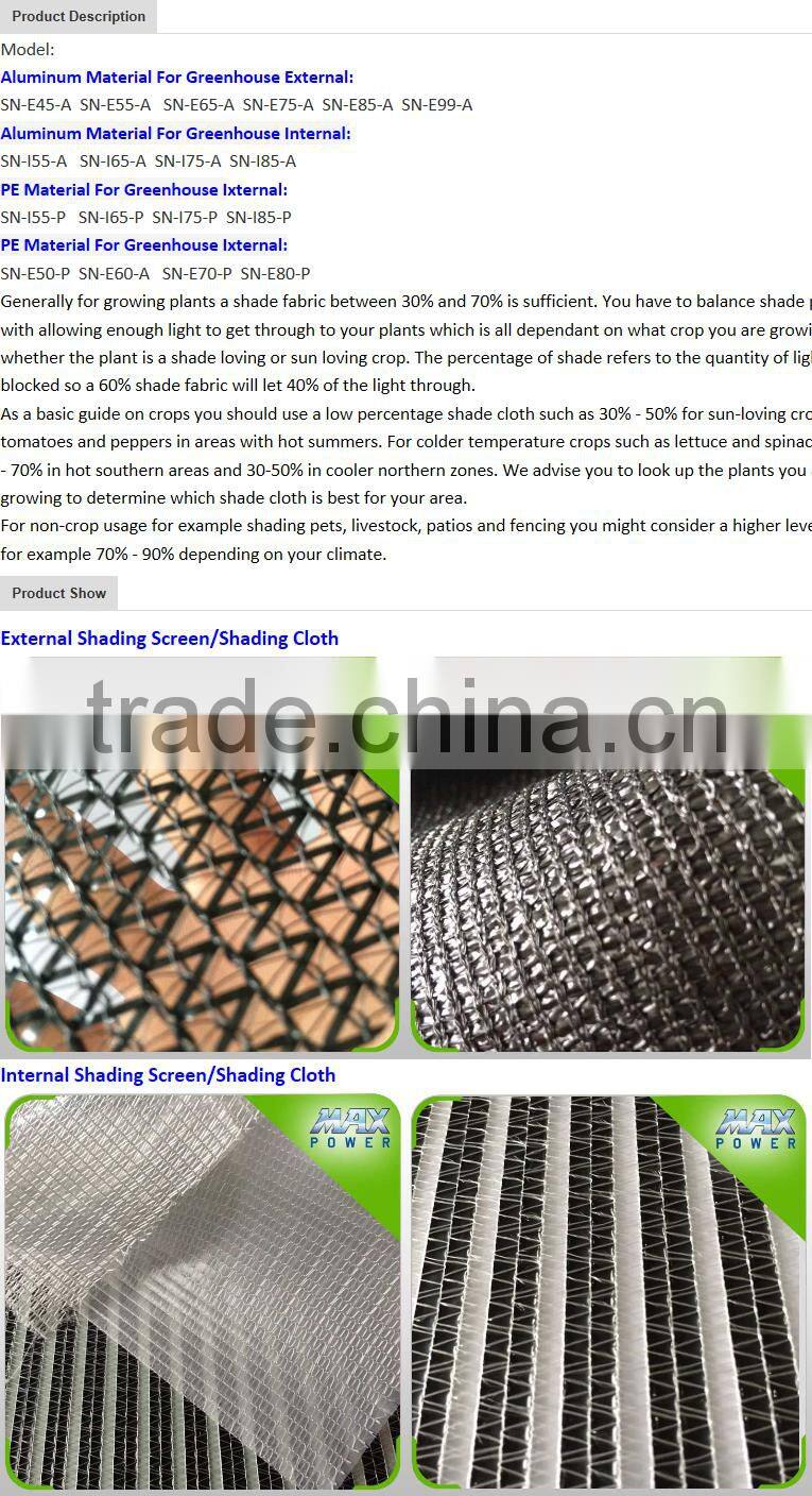 Agriculture Greenhouse Aluminum Plastic Shade Cloth
