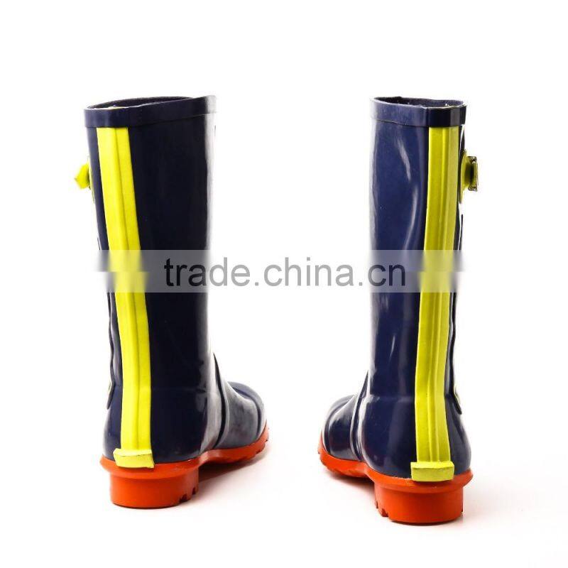 custom made waterproof fashion rubber rain boots for ladies or women