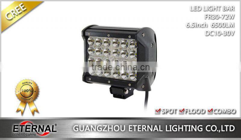 6.5in 72W quad row powersports off road 4x4 ATV UTV racing led light bar driving lamp