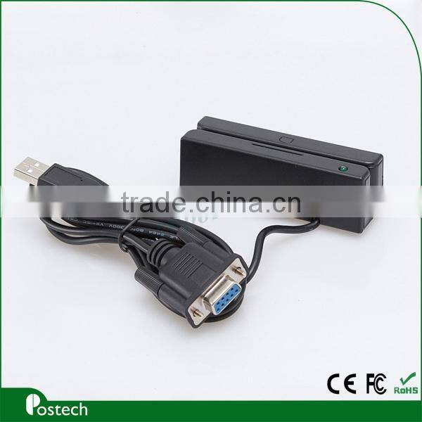 Track 1/2/3 magnetic card reader, portable pos device PS/2 magnetic card reader