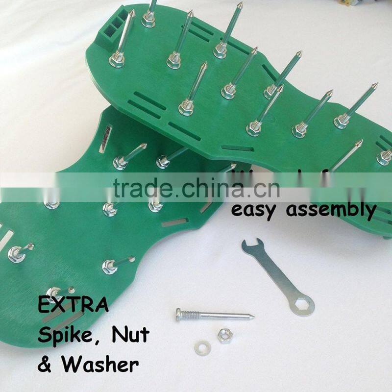 Lawn Aerator Shoes w/Metal Buckles and 3 Straps Lawn Aerator Sandals, Turf Aerating Shoes