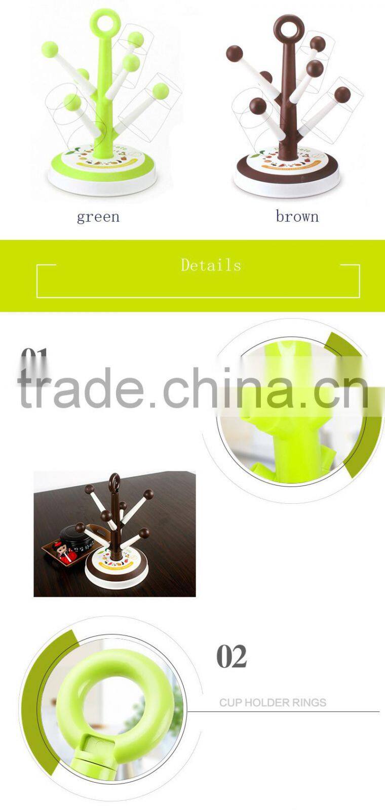 Mug Hooks Stand Tree organizer 6 pcs Racks Kitchen Cup Holder Coffee Tea Home Collection