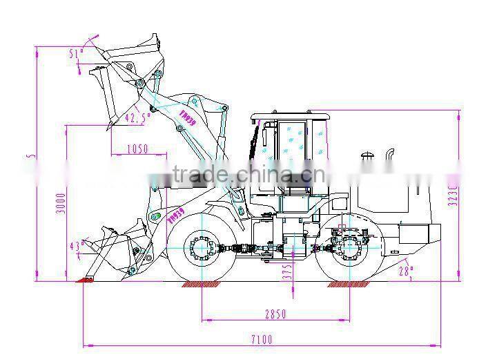 D seris ecomony loader YN200D wheel loader 0.8cbm 2ton series ecomony loader