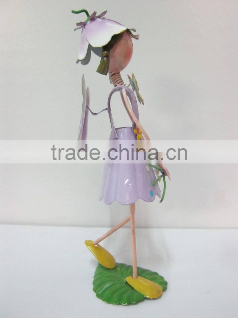 garden flower fairy painted iron flower fairy garden decoration
