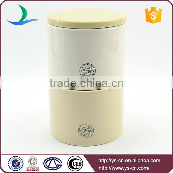wholeasale simple 2sets combination stoneware canister with decal