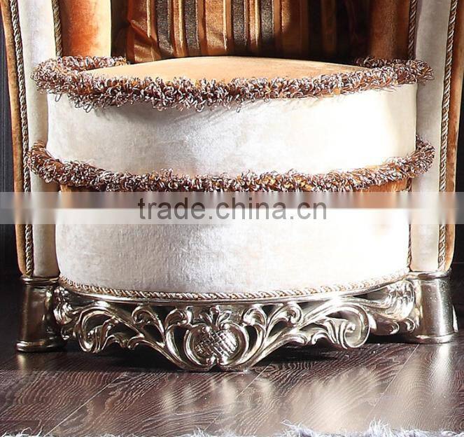 Neo classic solid wood furniture petal design leisure fabric single sofa