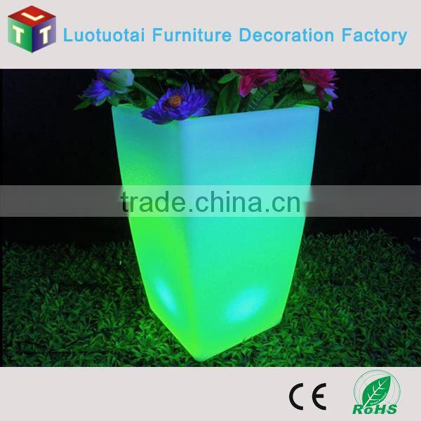 rechargeable LI battery operated PE plastic LED Flower pot
