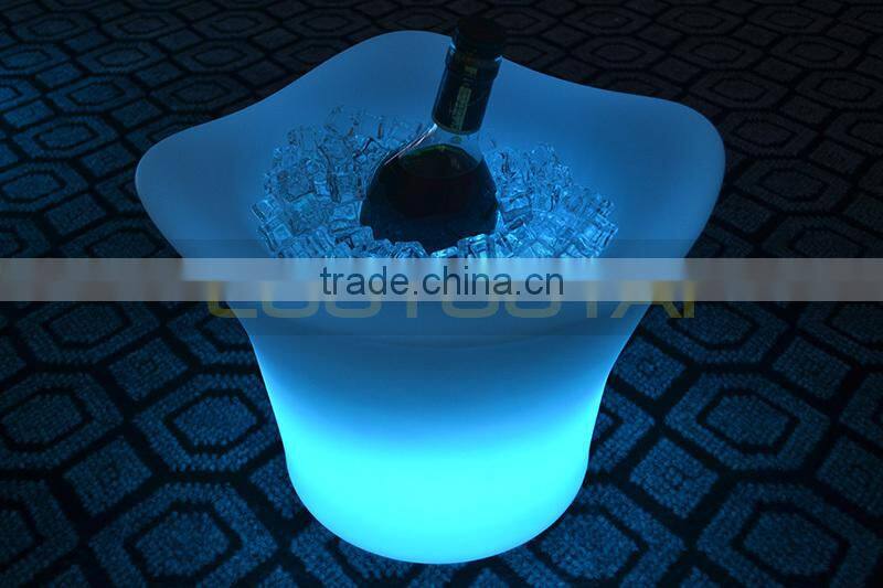 PE plastic whaterproof Illuminated led ice bucket