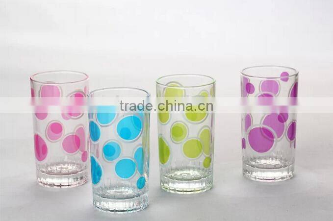 With SGS certificate drinking water glass with heat transfer printing