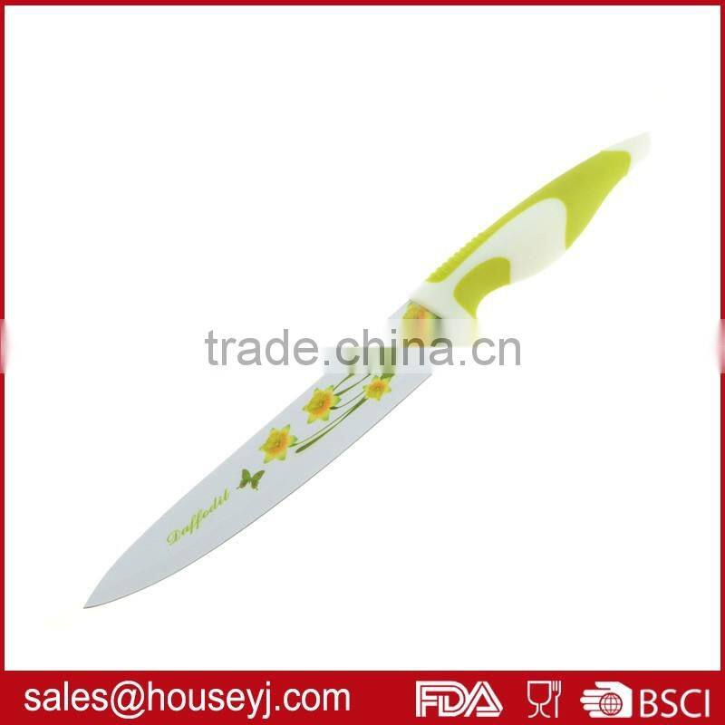 Set of 6pcs knife set 5pcs non stick color kitchen knife+1pc ceramic peeler with EVA box packing