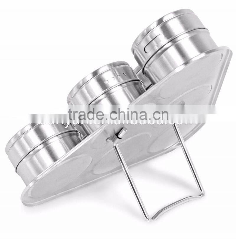 High Quality Useful Spice Stainless Steel Magnetic Cruet Condiments Spice Rack