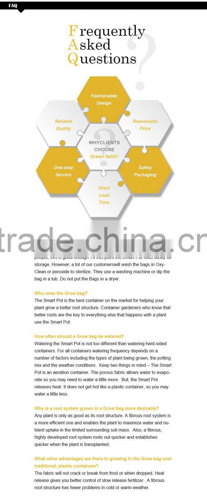 promotion felt grow bags Hanging felt diy planter for decoration