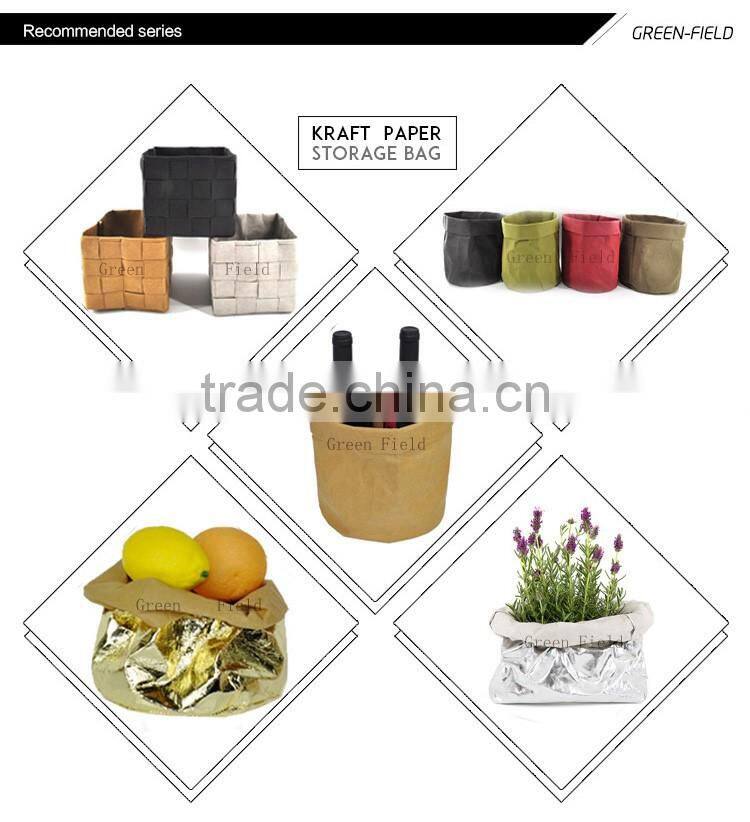 Green Field kraft paper storage bag kids toy keeper bag storage bag