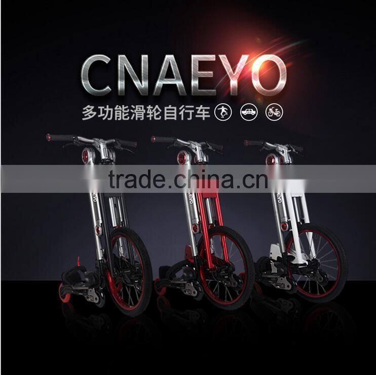 Newest Model Four wheel Roller Skating Shoes bike Folding Four wheel Skating Bike with Roller Skating Shoes For Adult